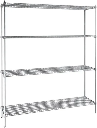 Vista 374 de Kit de 4 estantes de epoxi verde NSF de 21 x 72 pulgadas con postes de 86 pulgadas, estantería de almacenamiento resistente, kit de estantería
