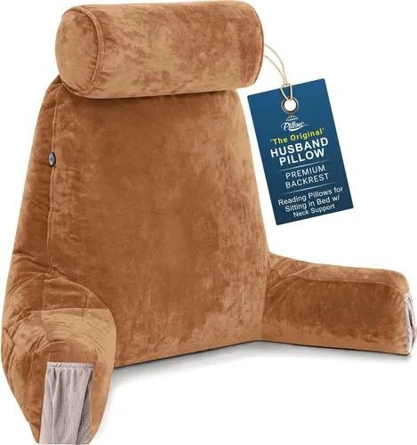Vista 42 de Almohada Husband Mediana Negra, Respaldo para Niños, Adolescentes, Adultos Pequeños – Almohada de Lectura con Brazos, Altura Ajustable, Espuma