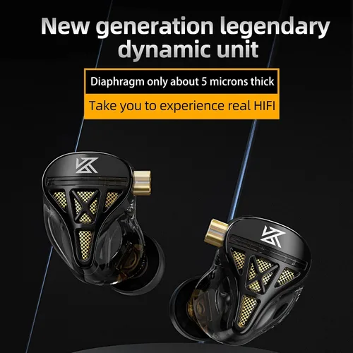 Vista 51 de KZ Castor - Auriculares intrauditivos, sonido de graves mejorado HiFi, IEMs aislantes de ruido ajustables, auriculares con cable de doble