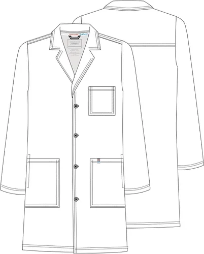 Vista 5 de Cherokee WW410AB - Abrigo de laboratorio para hombre, ropa de trabajo, 40 pulgadas