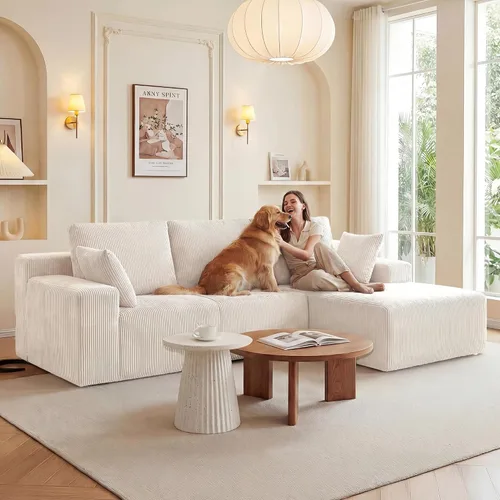 Vista 5 de Cloud - Sofá modular sin hueso para sala de estar, sofá modular en forma de L con asiento profundo de gran tamaño orientado a la derecha, sofá de 3