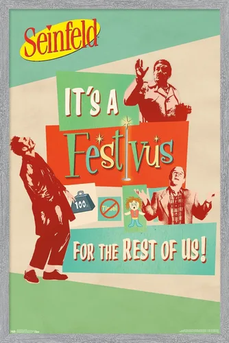 Vista 16 de Trends International Seinfeld - Póster de pared Festivus, 14.725 x 22.375 pulgadas, versión enmarcada de madera de granero
