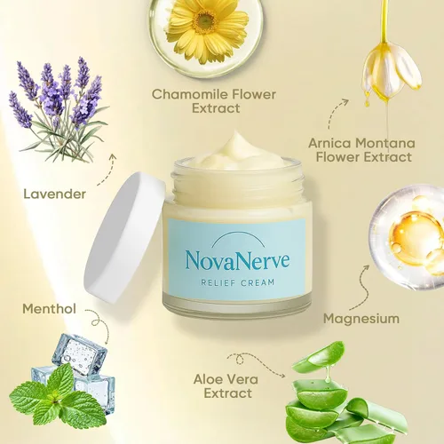 Vista 2 de Crema de alivio con magnesio, crema para neuropatía, ingredientes naturales: refrescante y calmante para pies, manos, piernas, articulaciones