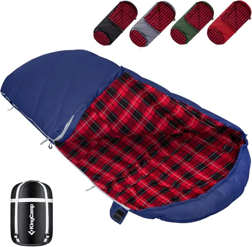 Vista 18 de KingCamp Sleeping Bag for Adults Big & Tall 100% Flannel Sleeping Bag XL Portable Waterproof Sleeping Bag for Camping Backpacking Hiking Travel