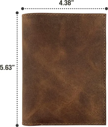 Vista 6 de Hide & Drink, Organizador de pasaporte doble de cuero hecho a mano de cuero de grano completo, Bourbon Marrón, Cartera de viaje