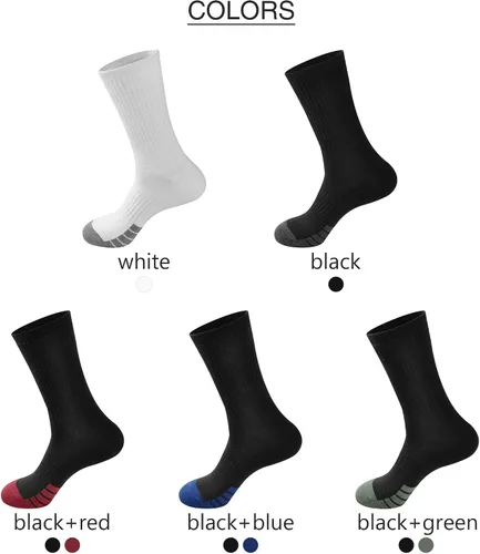Vista 5 de Calcetines deportivos de algodón para hombre, con control de humedad, resistentes, para botas de trabajo, paquete múltiple