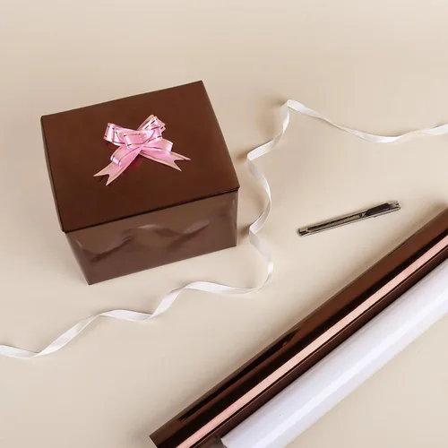 Vista 4 de NESCCI Papel de regalo metálico marrón, papel de color sólido, papel de regalo perfecto para bodas, día de San Valentín, cumpleaños, Navidad, baby