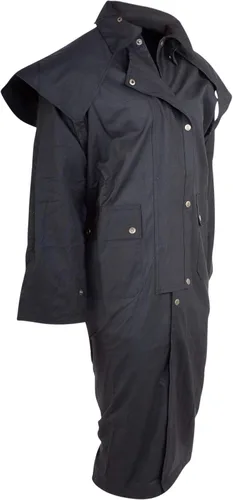 Vista 9 de Chaqueta negra de The OILSKIN DROVER DUSTER WESTERN AUSTRALIAN EXTERIOR RESISTENTE RESISTENTE CALIENTE