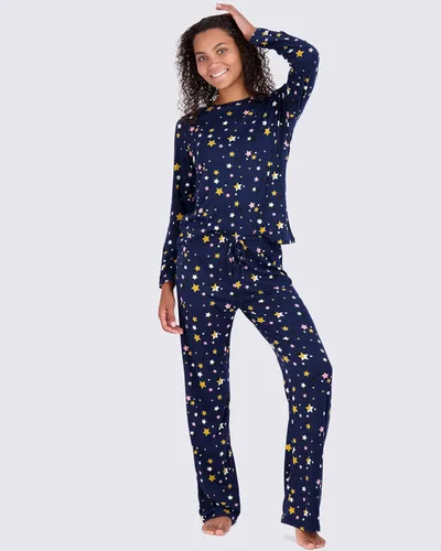 Vista 3 de Real Essentials 2 Pack Womens Pajama Set Super-Soft Short & Long Sleeve Top With Pants (Available In Plus Size)