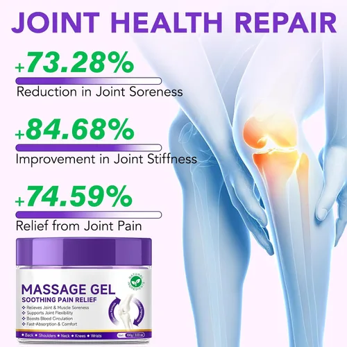 Vista 3 de Paquete de 2 masajes de gel morado para articulaciones, crema de masaje calmante para actividades articulares, músculos, rodillas, lumbar, cuello