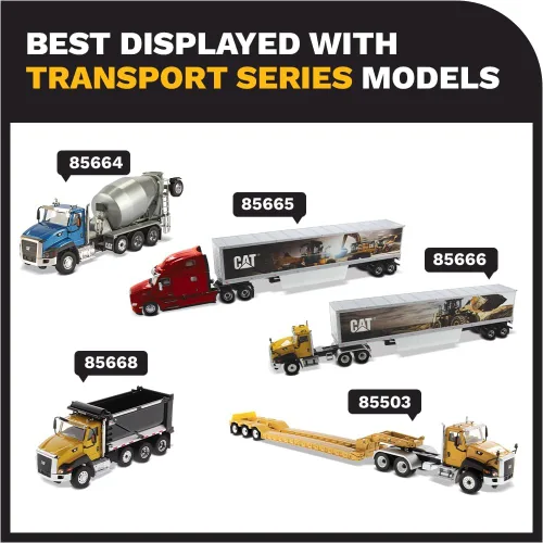 Vista 7 de Tractor de cabina de día Caterpillar CT660 de 1:50 1:50 con mezclador de hormigón McNeilus de metal - Diecast Masters 85664 Transport Series