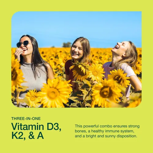 Vista 9 de Fresh Nutrition - Cápsulas veganas de vitamina D3 + K2 - 6400 UI D3 + 140 mcg de K2 como MK-7 para una absorción óptima y 800 mcg de vitamina A