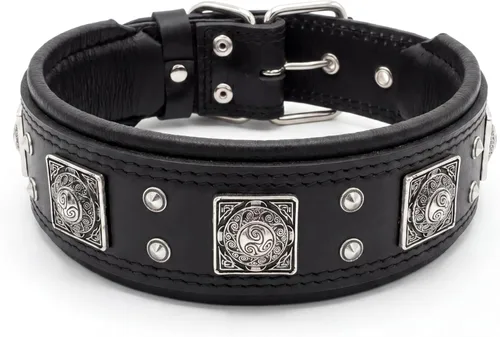 Vista 4 de Bestia Collar Black Eros para perros grandes. 2.5 pulgadas de ancho y acolchado suave