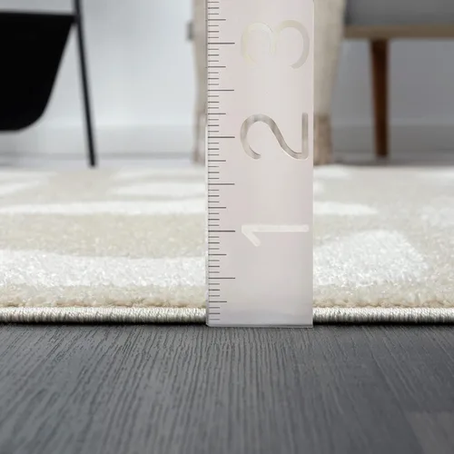 Vista 2 de Abani Nuevo Collection - Alfombra de área, diseño geométrico moderno beige/crema, 4 x 6 pies, fácil de limpiar, duradera para niños y mascotas,