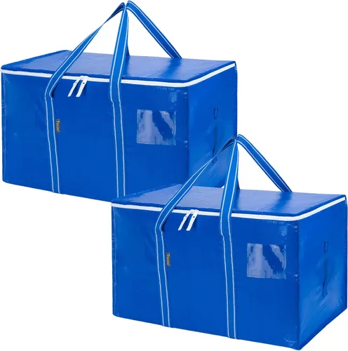 Vista 22 de BALEINE Paquete de 2 bolsas de mudanza de gran tamaño con asas reforzadas, bolsa de almacenamiento resistente para ropa, suministros de mudanza