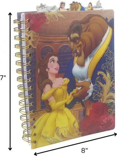 Vista 7 de Disney Beauty and The Beast Journal Notebook, Spiral Bound, 144 Lined Pages, 8 x 7 inches