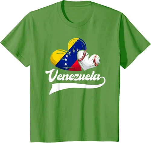 Vista 86 de Camiseta de béisbol venezolana con diseño de corazón y bandera de Venezuela, Negro