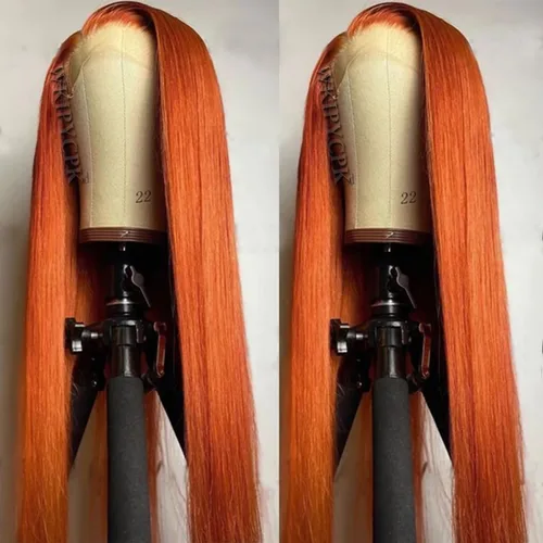 Vista 16 de Peluca con encaje frontal rubia ceniza, de 22 pulgadas de largo cabello sintético lacio, línea capilar prerasgueada, fácil de instalar, ligera