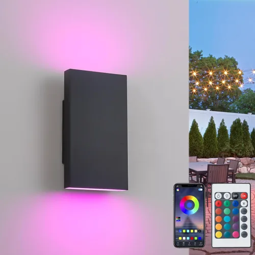 Vista 19 de Luces de pared doradas hechas a mano para exteriores, de 10 pulgadas, luces LED de pared para patio, accesorios de iluminación exterior Oro hecho a