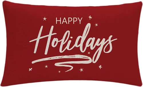 Vista 5 de 7COLORROOM Funda de almohada decorativa de Navidad azul marino, funda de cojín rectangular/de cintura, fundas de almohada de 12 x 20 pulgadas
