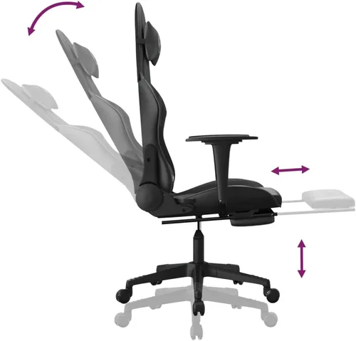Vista 8 de Silla de juegos con reposapiés, sillas de juegos para adultos, silla de juegos de anime, silla de oficina con reposapiés, silla de juegos, sala