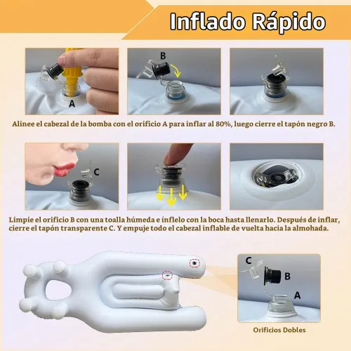 Vista 6 de Almohada boca abajo después de cirugía ocular, almohada propensa con agujero para el brazo para dormir, desprendimiento de retina, recuperación