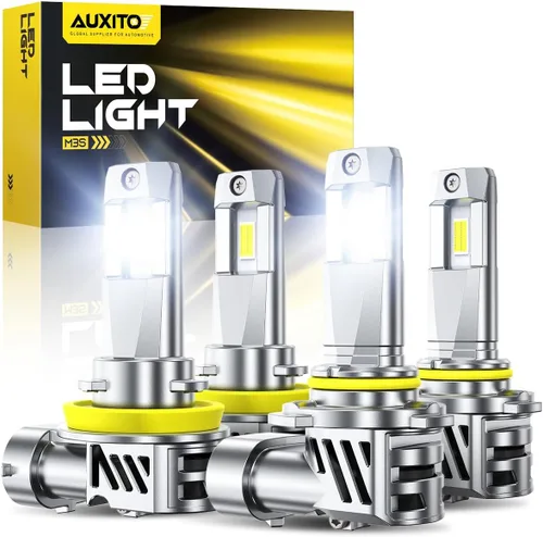 Vista 13 de AUXITO - Bombillas LED H13, 900% más brillantes, 120W, 24000 lúmenes por set, 6500 K, color blanco frío, 9008, bombillas LED, kit de repuesto