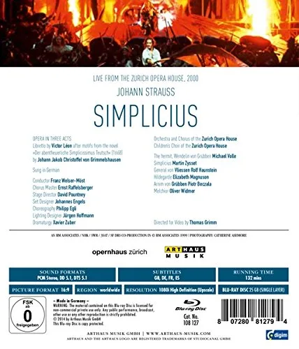 Vista 2 de Straub, Johann - Simplicius Blu-ray