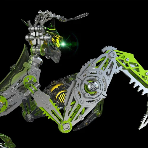 Vista 4 de Rompecabezas de metal 3D para adultos, conjunto de construcción de rompecabezas de Mantis, kit de modelo de metal 3D altamente difícil, rompecabezas