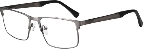 Vista 9 de Dollger Gafas de bloqueo de luz azul para hombres, gafas de juegos de computadora, rectangular, marco de metal, antifatiga ocular, protección ocular