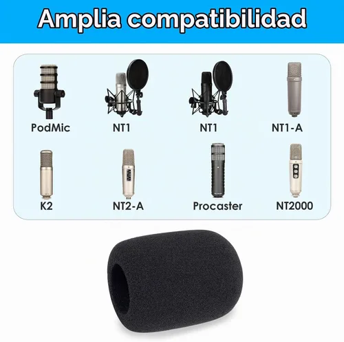 Vista 2 de YOUSHARES Filtro anti-pop para micrófono NT1-A - Funda de esponja para parabrisas de micrófono para Rode NT1-A, NT2-A, NTK, NT1000, NT2000, K2
