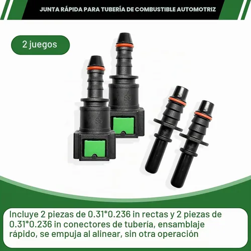 Vista 5 de Juego de Conexión Rápida de Línea de Combustible, 2 Juegos de Conectores de Liberación de Manguera de Línea de Combustible Incluyen Conector de Tubo