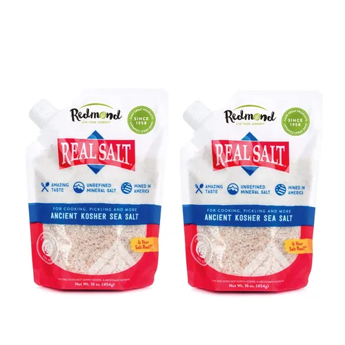 Vista 8 de Redmond Real Sea Salt - Sal natural de palomitas de maíz sin refinar, bolsa de 10 onzas