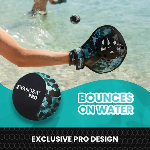 Vista 5 de Waboba Catch Water Glove Pro - Juego de pelotas de rebote de agua, para juegos de playa y juguetes de piscina, guante estilo béisbol para atrapar
