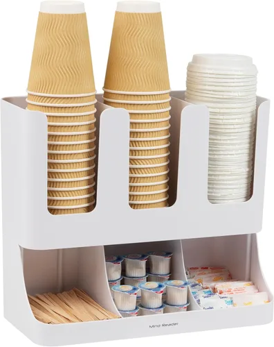 Vista 8 de Mind Reader "Flume" Organizador con 6 compartimientos para condimento y tazas, ninguno , Negro