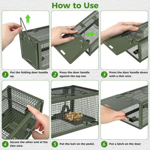 Vista 5 de 2 PCS Trampas Humanas para Ratones y Ratas, Trampas para Ratones, Ardillas Listadas y Ardillas, y Otras Jaulas para Animales Vivos de Captura
