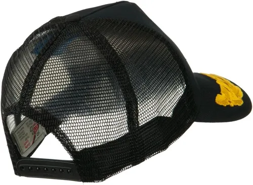 Vista 3 de e4Hats.com Tapa de parche de hojas de roble dorado con malla de 5 paneles