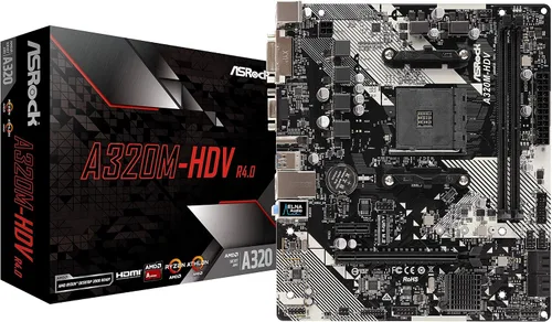 Vista 7 de ASRock AMD Ryzen AM4 compatible con chip A320 MicroATX placa base A320M-HDV R4.0