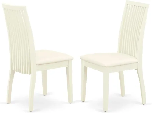 Vista 4 de East West Furniture IPC-BMK-W Ipswich - Sillas de comedor con respaldo de listones, juego de 2, suero de leche y cereza
