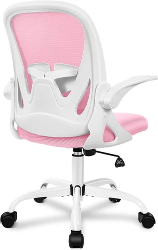 Vista 12 de Primy Silla de Oficina Ergonómica Silla de Escritorio con Reposabrazos Abatibles Silla de Escritorio Giratoria de Malla Transpirable para Negro