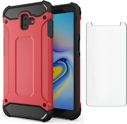 Vista 11 de Asuwish Funda protectora para Samsung Galaxy J6 Plus 2018 con protector de pantalla de vidrio templado y accesorios delgados de doble celda, Gaxaly