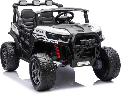 Vista 5 de White Trail Rider 2-Seater 24V 4WD Kids Ride-On UTV
