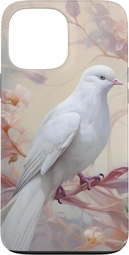 Vista 24 de Funda para iPhone 12 Pro Max Dove of Peace White Dove Pink Floral