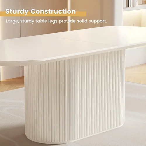 Vista 4 de Juego de mesa de comedor ovalada de 62.99 pulgadas para 4, juego de mesa de cocina de 5 piezas, mesas de comedor modernas con 4 sillas para cocina