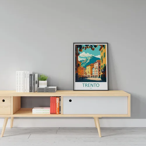 Vista 4 de Trento - Impresión de viaje para pared, Trento Italia, decoración del hogar, Trento Art Lovers Wall Art Print Trento Italia Art Trento