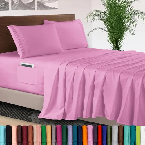 Vista 71 de Elegant Comfort - Juego de sábanas de lujo de 4 piezas - Ropa de cama de lujo de 1500 hilos, calidad de hotel prémium, microfibra, resistente a
