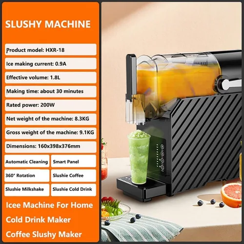 Vista 7 de Máquina de granizado de hielo, máquina para hacer granizados domésticos de 1.8L, máquina profesional de bebidas congeladas de 200 W, congelación