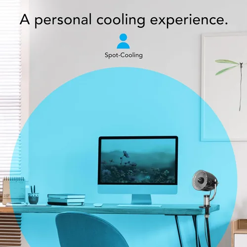 Vista 3 de Vornado PivotC - Ventilador de aire personal con clip y soporte multisuperficie, color negro