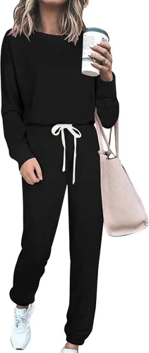 Vista 53 de Prettygarden - Conjunto de pijama de dos piezas para mujer, diseño de teñido anudado, sudadera informal de manga larga con pantalones largos, ropa