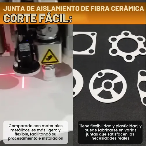 Vista 4 de Papel de junta de alta temperatura, material de junta de horno de fibra de cerámica, hoja de chimenea de aislamiento para estufa de pellets, estufa